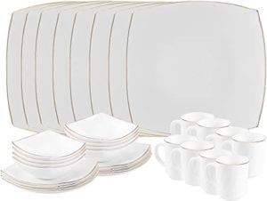 Matashi Opal Glassware White Dinnerware Set