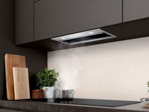 Integrated cooker hood for kitchens