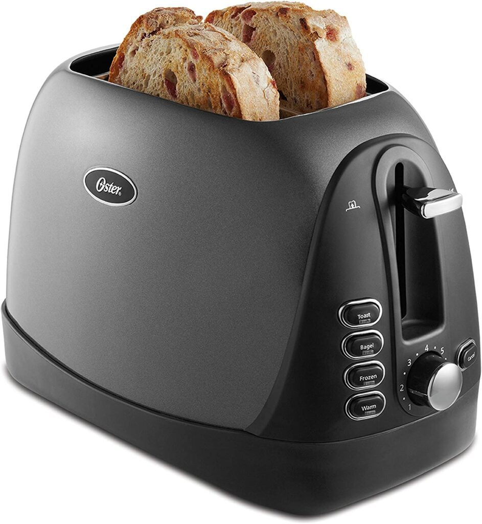 Oster 2 Slice, Bread, Bagel Toaster, Metallic Grey