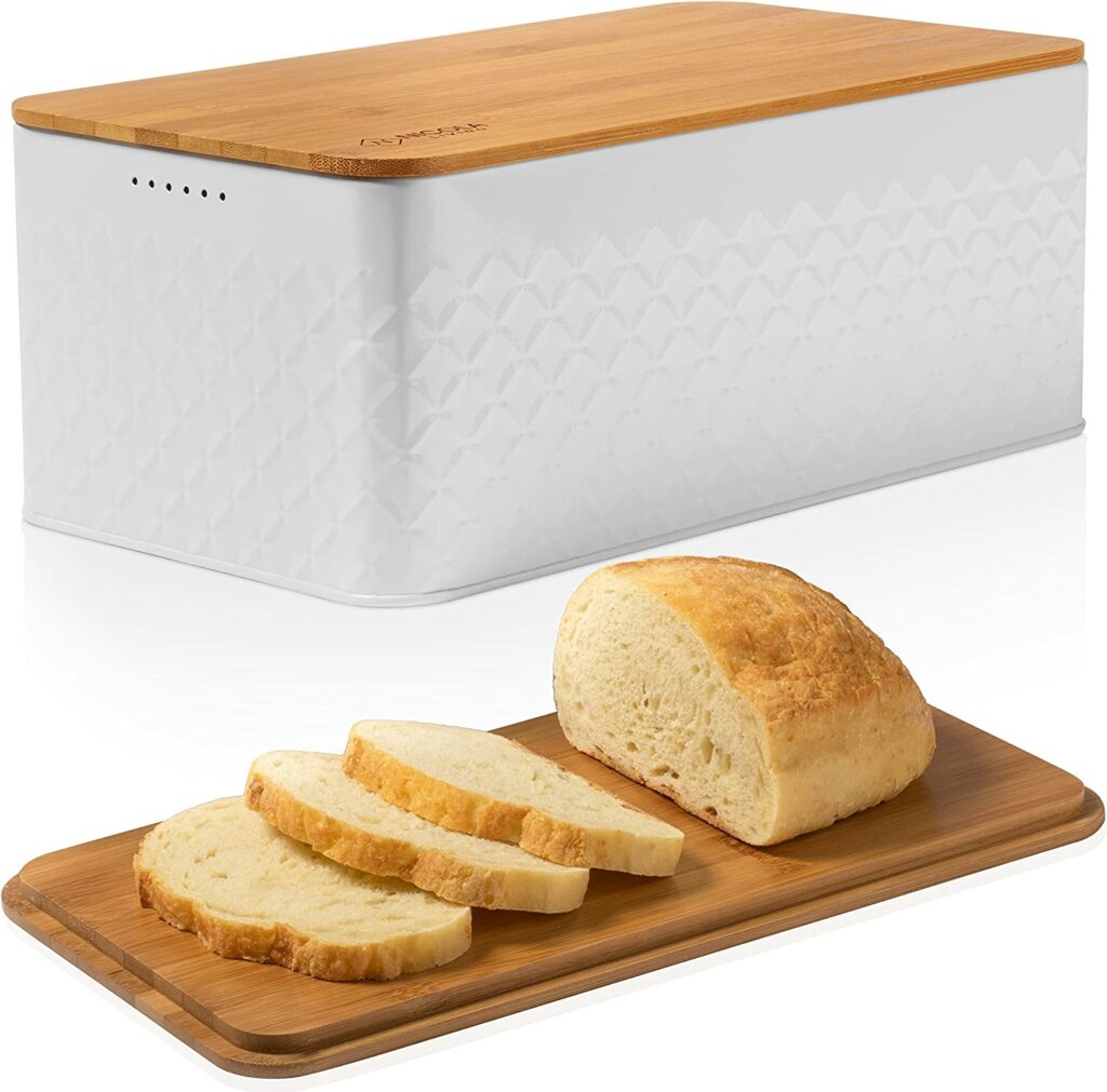 White Bread Box For Kitchen Countertop1
